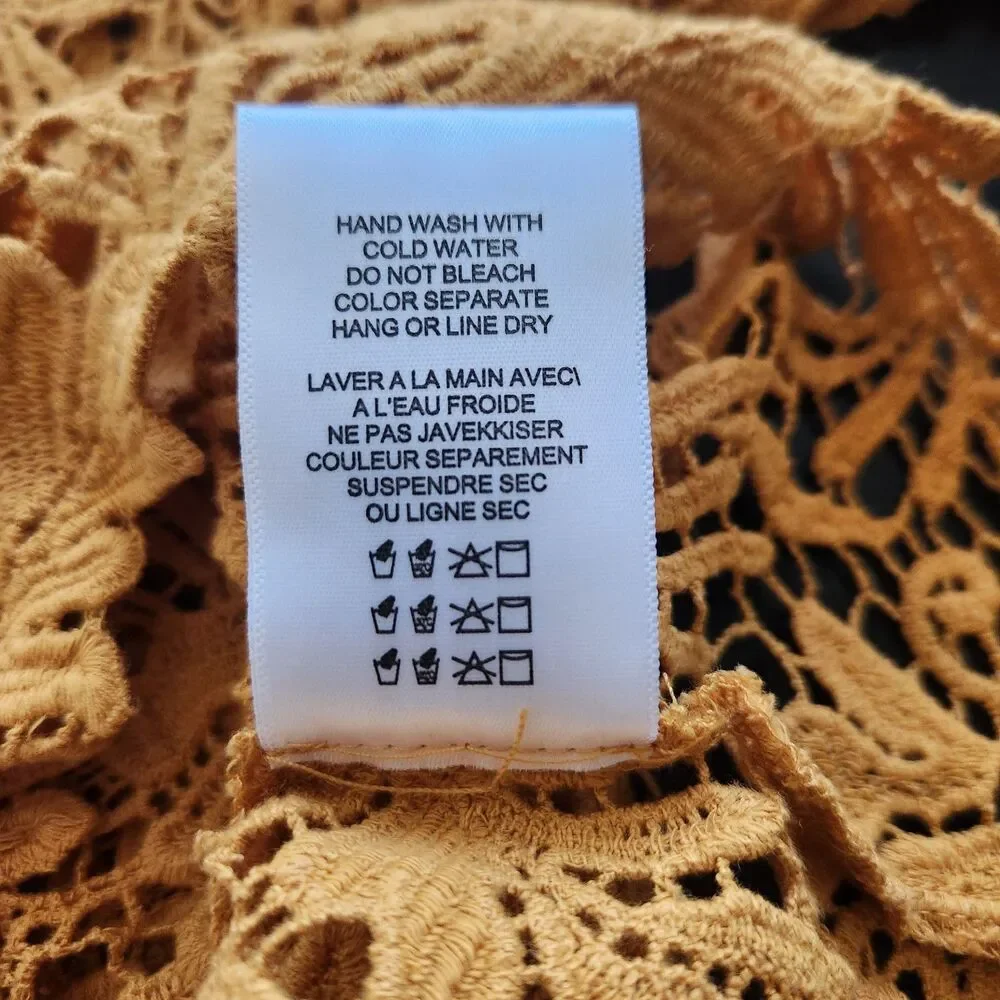 eri + ali  Marigold embroidered lace blouse bell sleeves XXSP romantic festival